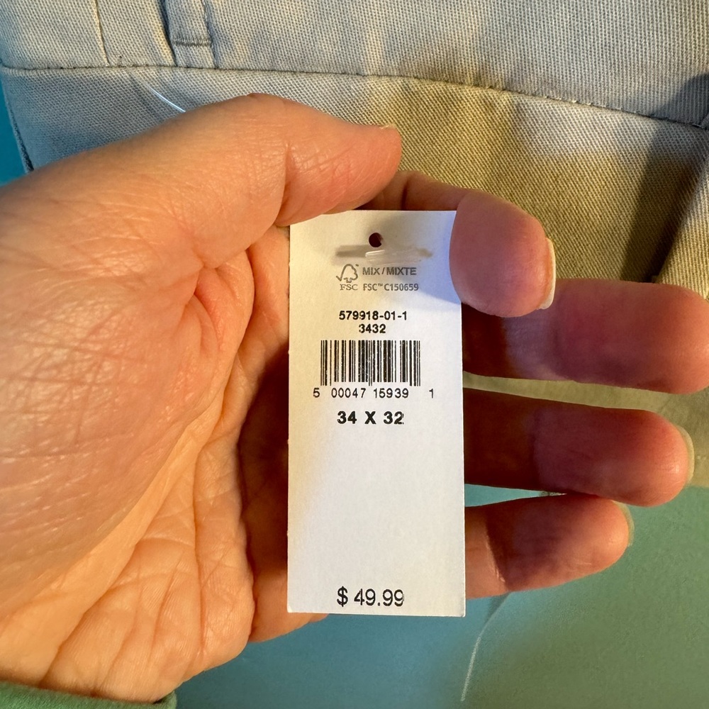 NWT Old Navy, Athletic Taper Ultimate Khaki pants , size 34X32. - Picture 3 of 5
